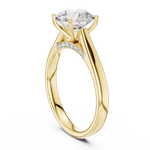 Gold Jewelry L36-18, Round center stone, Yellow Gold, view 1