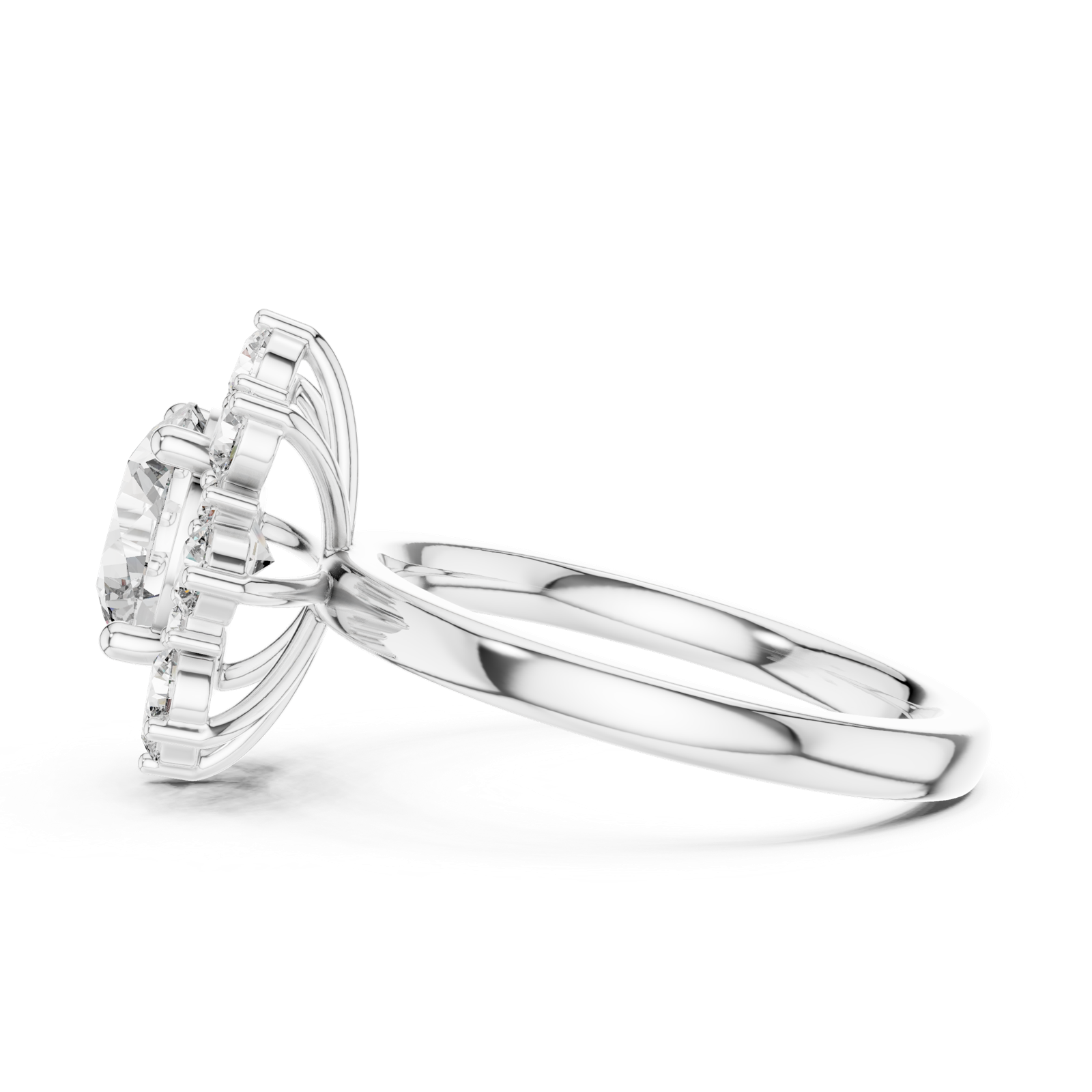 Gold Pendant 9-10010L_24, White Gold, view 3