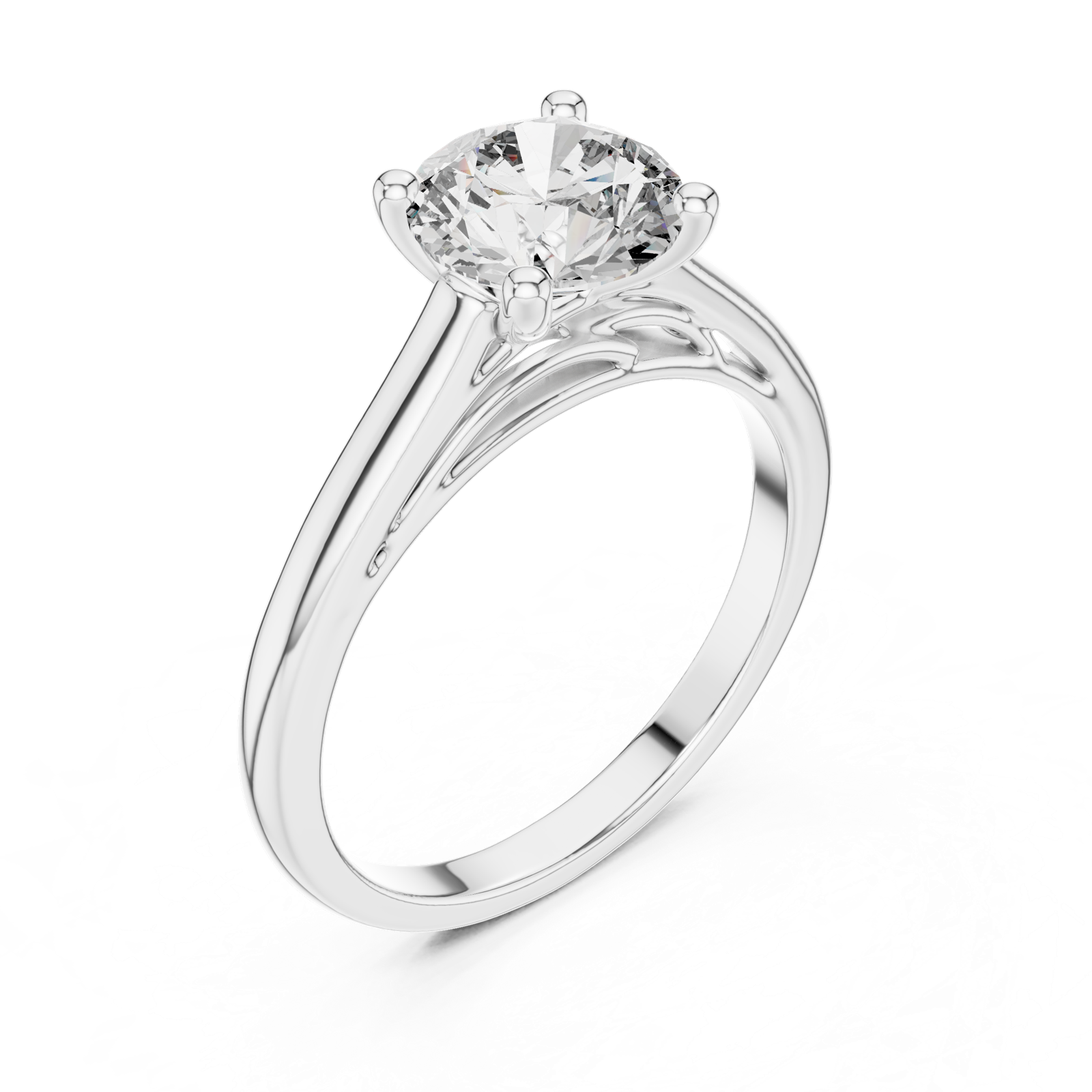 Gold Ring DDLR-159, White Gold, view 2