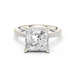 Gold Ring DDLR-259, Princess center stone, White Gold
