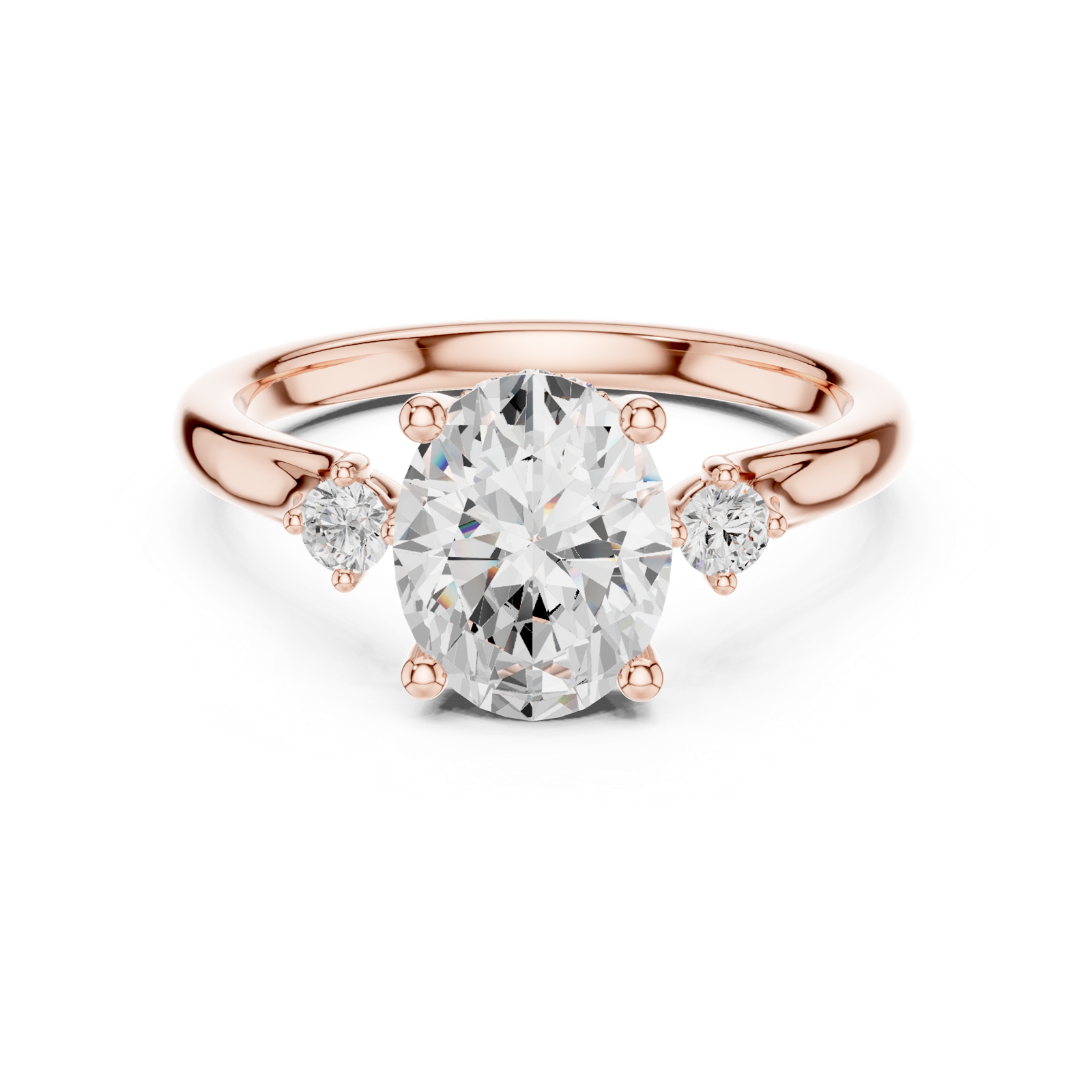 Gold Ring DDLR-865, Rose Gold, view 4