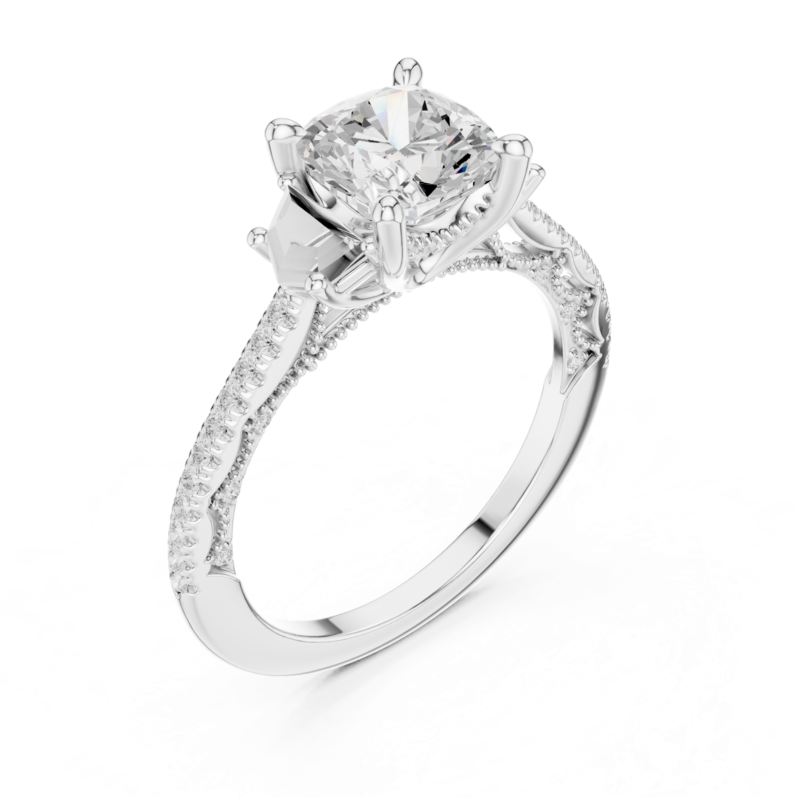Gold Ring DDLR-283, White Gold, view 2