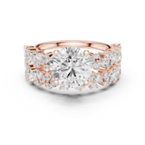 Gold Ring DDLR-443, Round center stone, Rose Gold