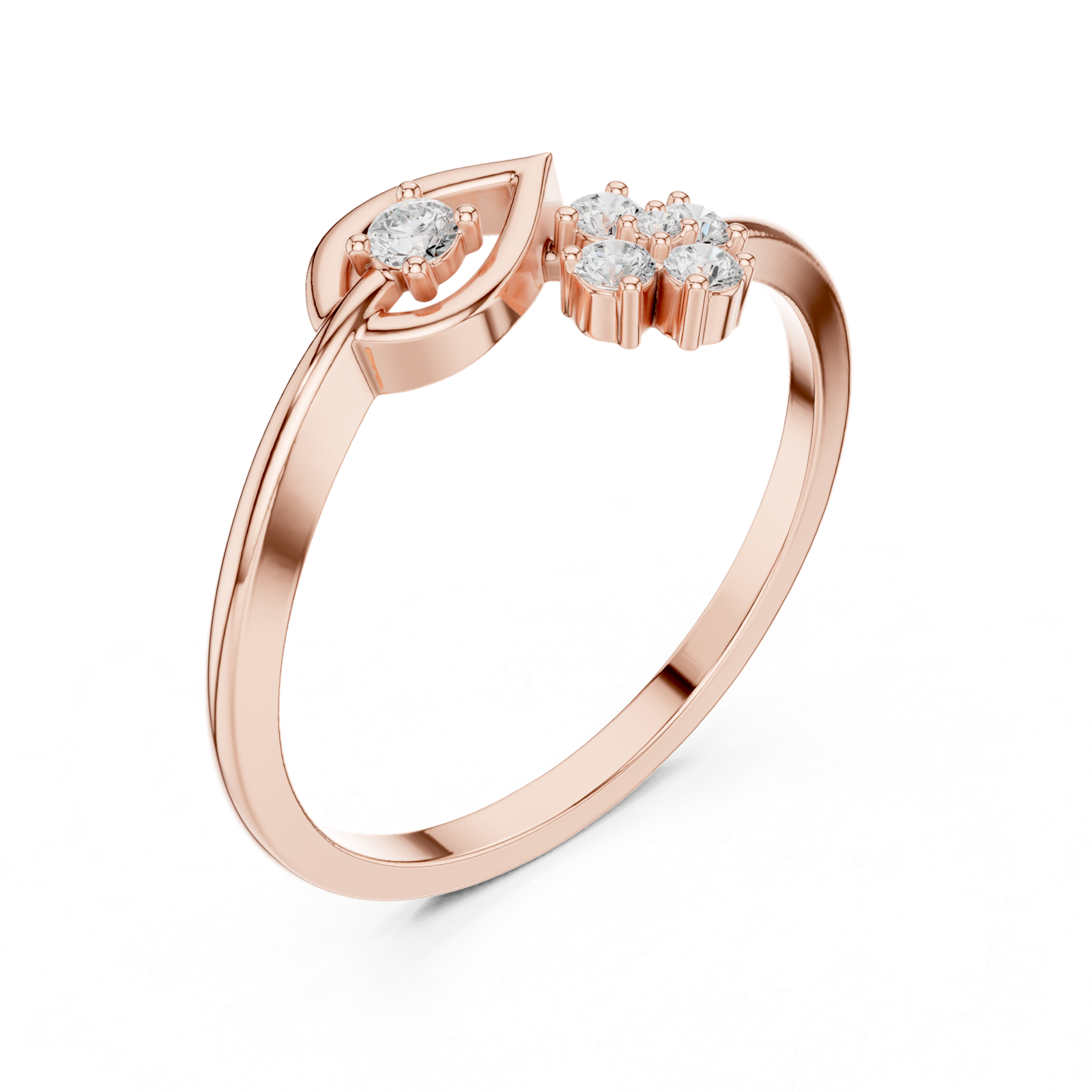Gold Ring HLR-79, Rose Gold, view 2