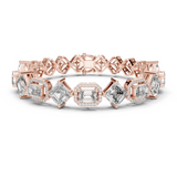 14K Solid Gold Lab Diamond Bracelet, Rose Gold