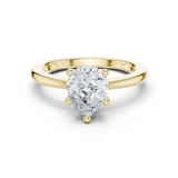 Gold Ring DDLR-032, Pear center stone, Yellow Gold