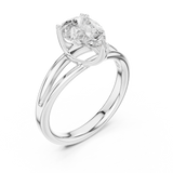Gold Jewelry L36-7, Pear center stone, White Gold, view 2