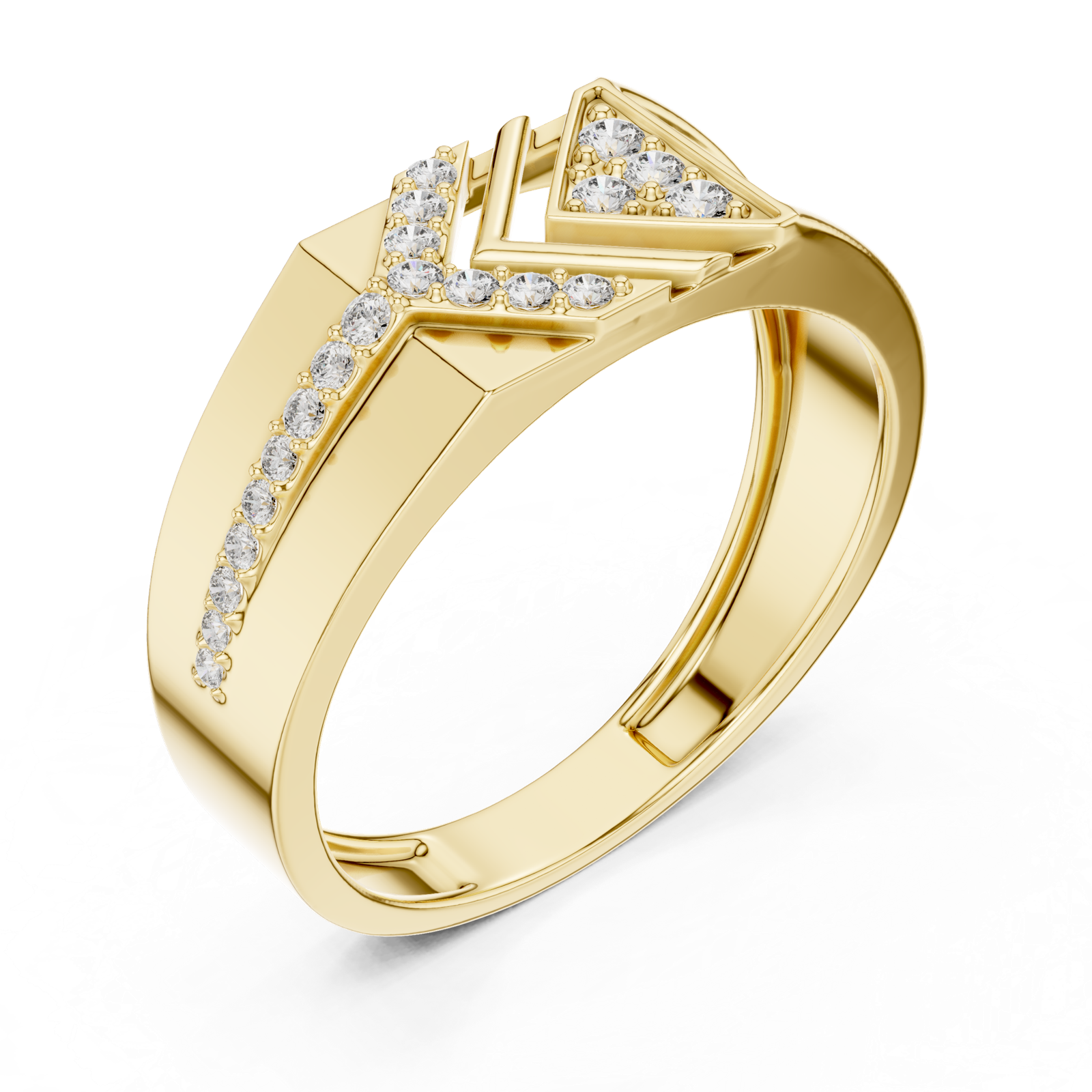 Gold Ring LR-01 (26), Yellow Gold, view 2