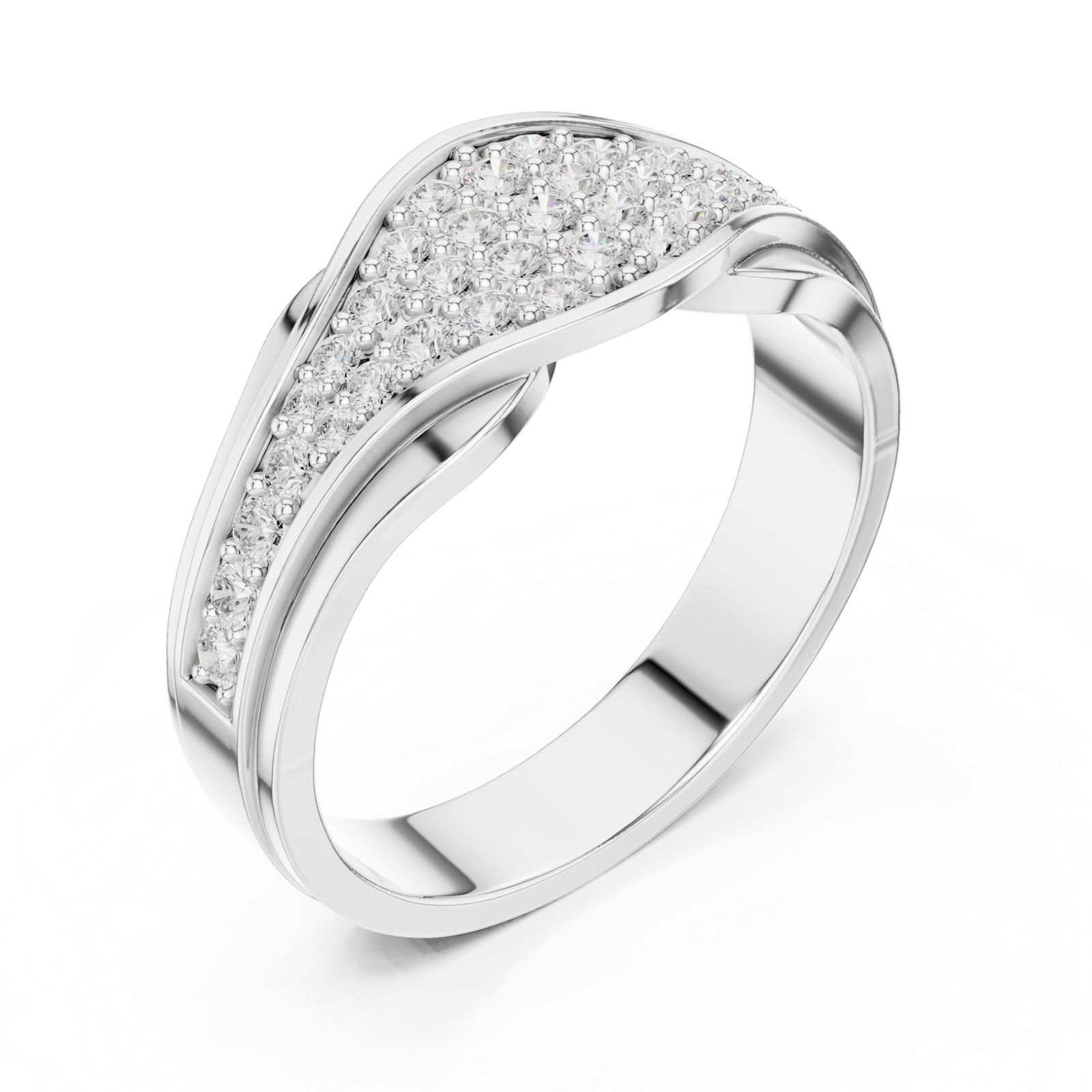 Gold Ring DDLR-456, White Gold, view 2