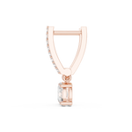 14K Solid Gold Lab Diamond Huggie Earrings, Rose Gold, view 3