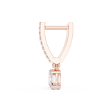 14K Solid Gold Lab Diamond Huggie Earrings, Rose Gold, view 3