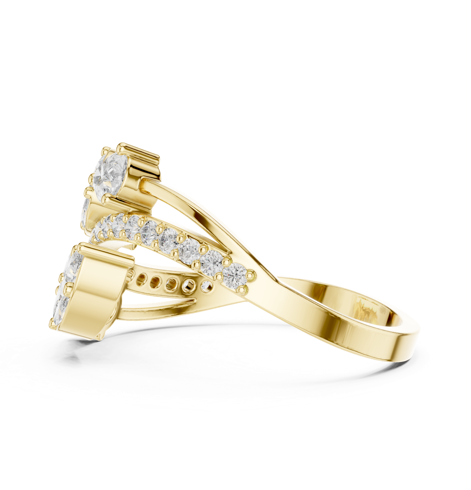 Gold Ring HLR -58, Yellow Gold, view 3