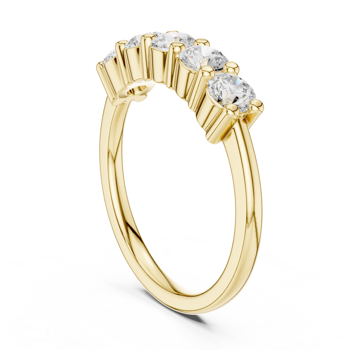 14K Solid Gold Lab Diamond Band Ring, Yellow Gold, view 1