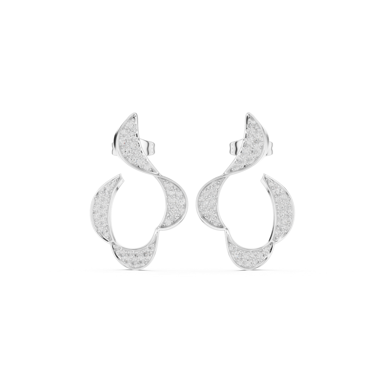Gold Earrings SBER(37), White Gold