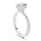 Gold Ring DDLR-165, Heart center stone, White Gold, view 1