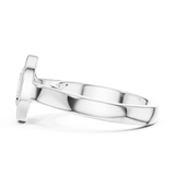 Gold Jewelry L36-3, Oval center stone, White Gold, view 3