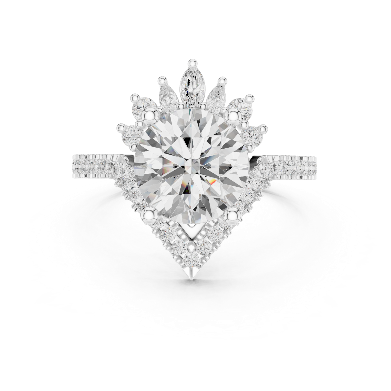 Gold Ring DDLR-406, White Gold, view 4