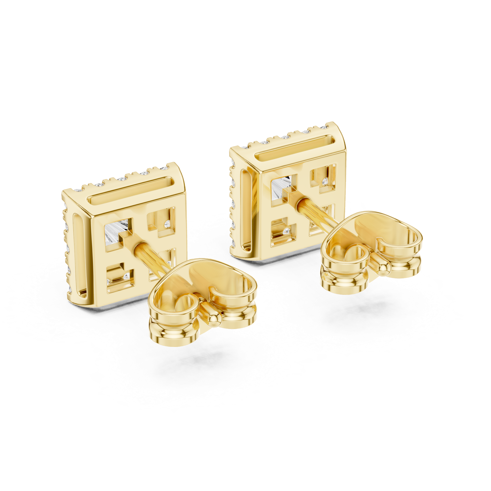Gold Earrings GER-0367, Yellow Gold, view 3