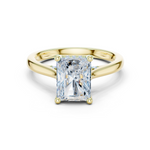 Gold Ring DDLR-163, Radiant center stone, Yellow Gold