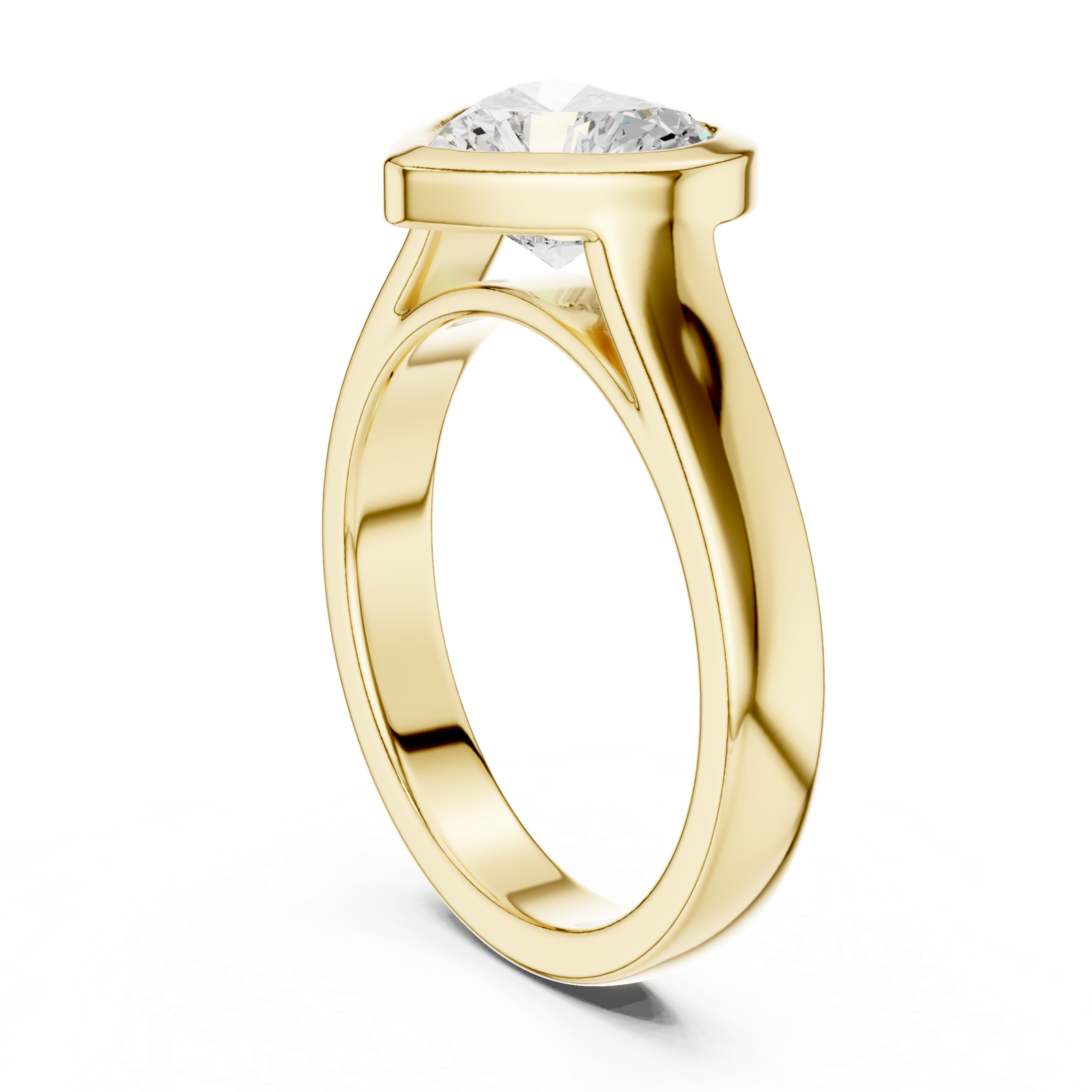Gold Jewelry L36-3, Heart center stone, Yellow Gold, view 1