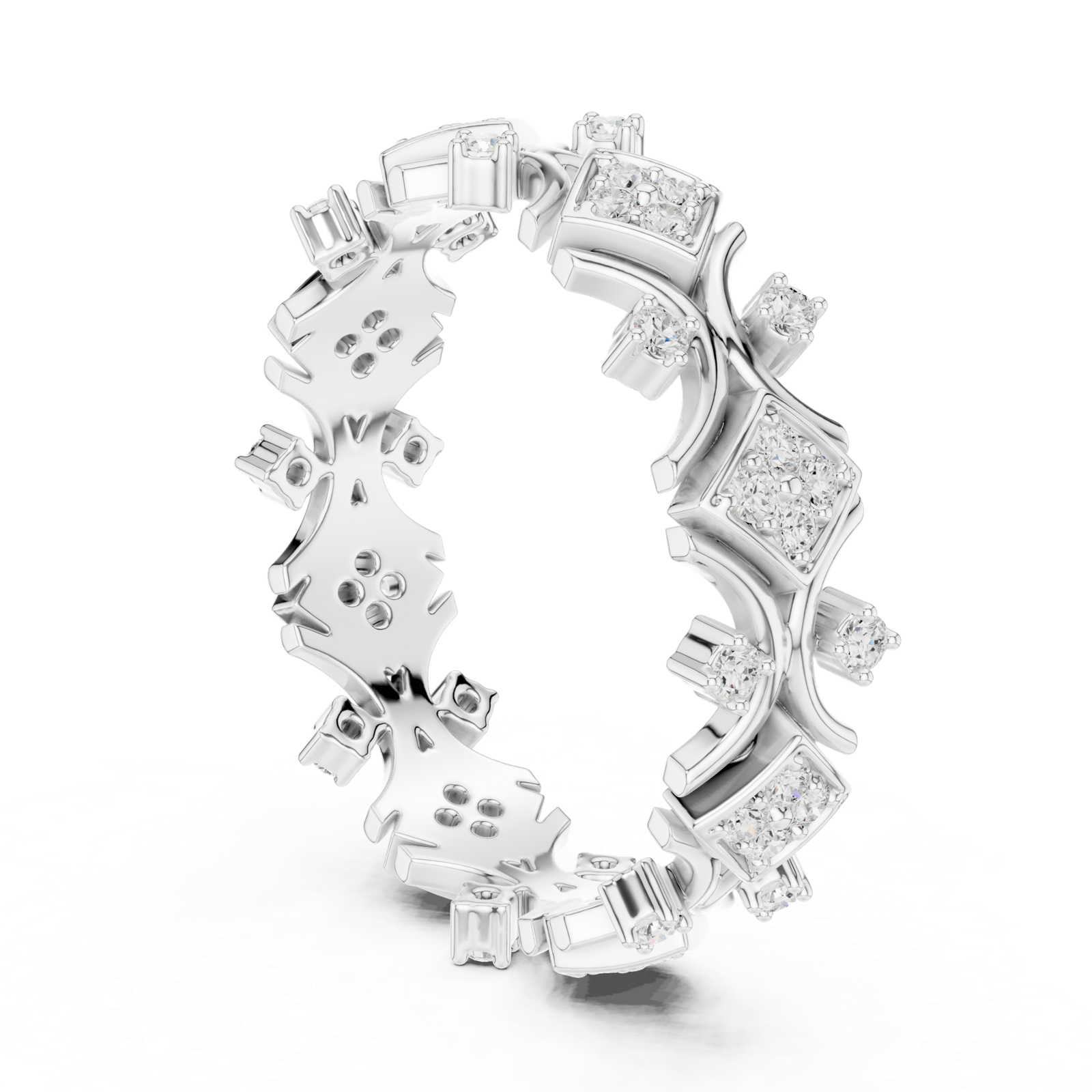 Gold Ring R38, White Gold, view 1
