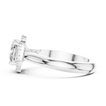 Gold Ring, Cushion center stone, White Gold, view 3