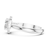 Gold Ring, Cushion center stone, White Gold, view 3