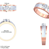 14K Solid Gold Lab Diamond Solitaire Ring, Yellow Gold, view 50