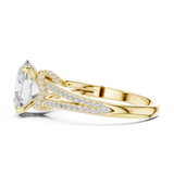 Gold Ring DDLR-252, Oval center stone, Yellow Gold, view 3