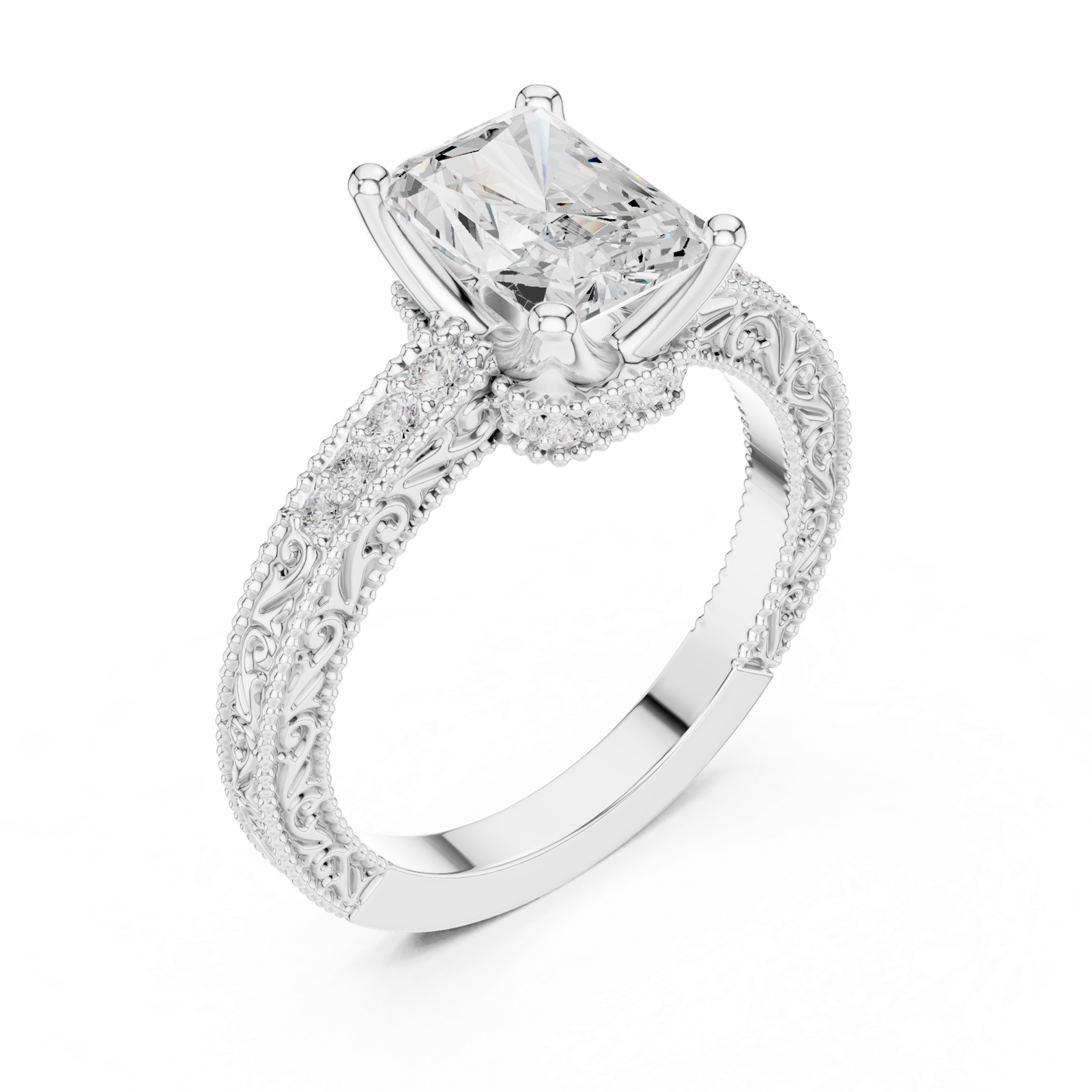Gold Ring DDLR-981, White Gold, view 2