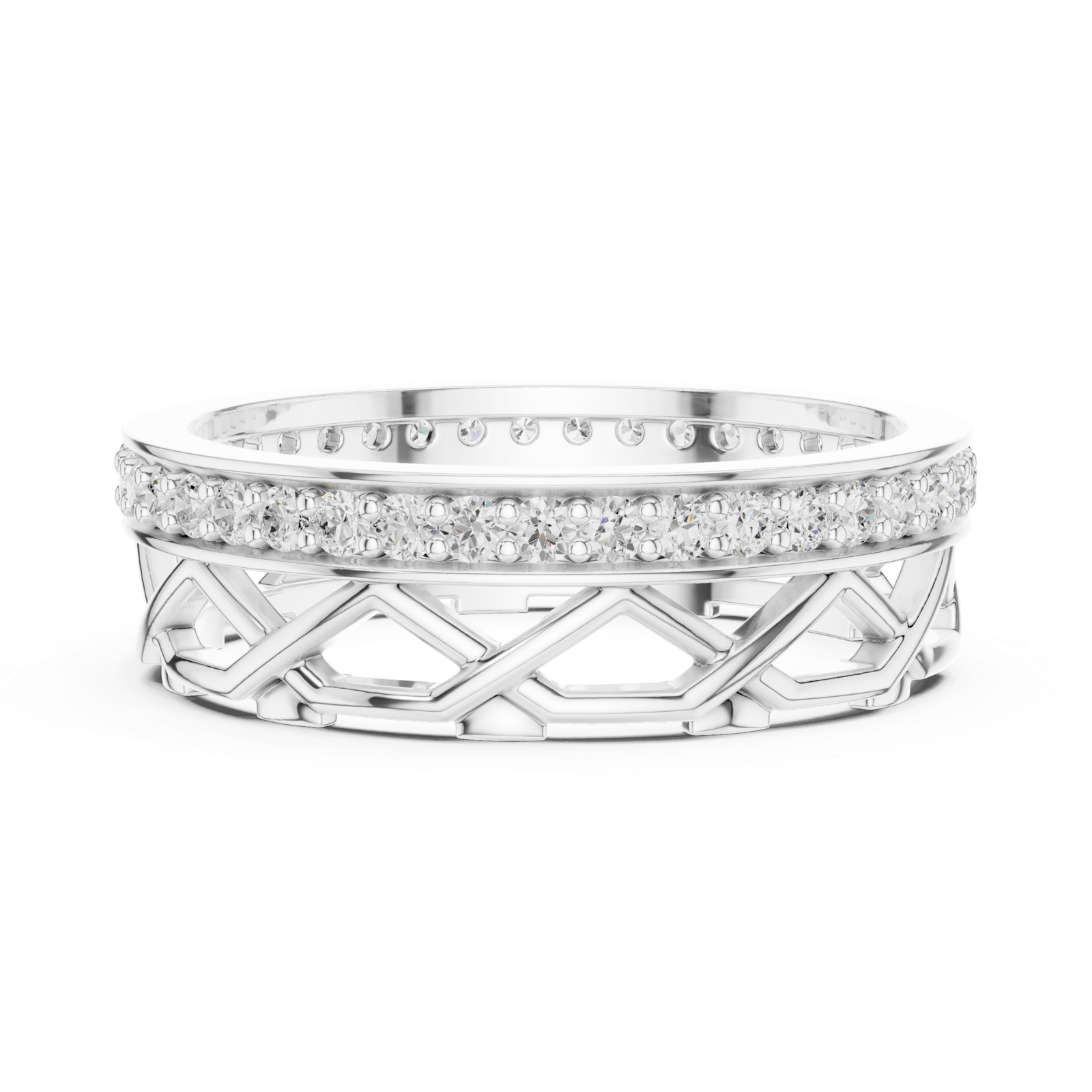 Gold Ring L22-R9, White Gold, view 3