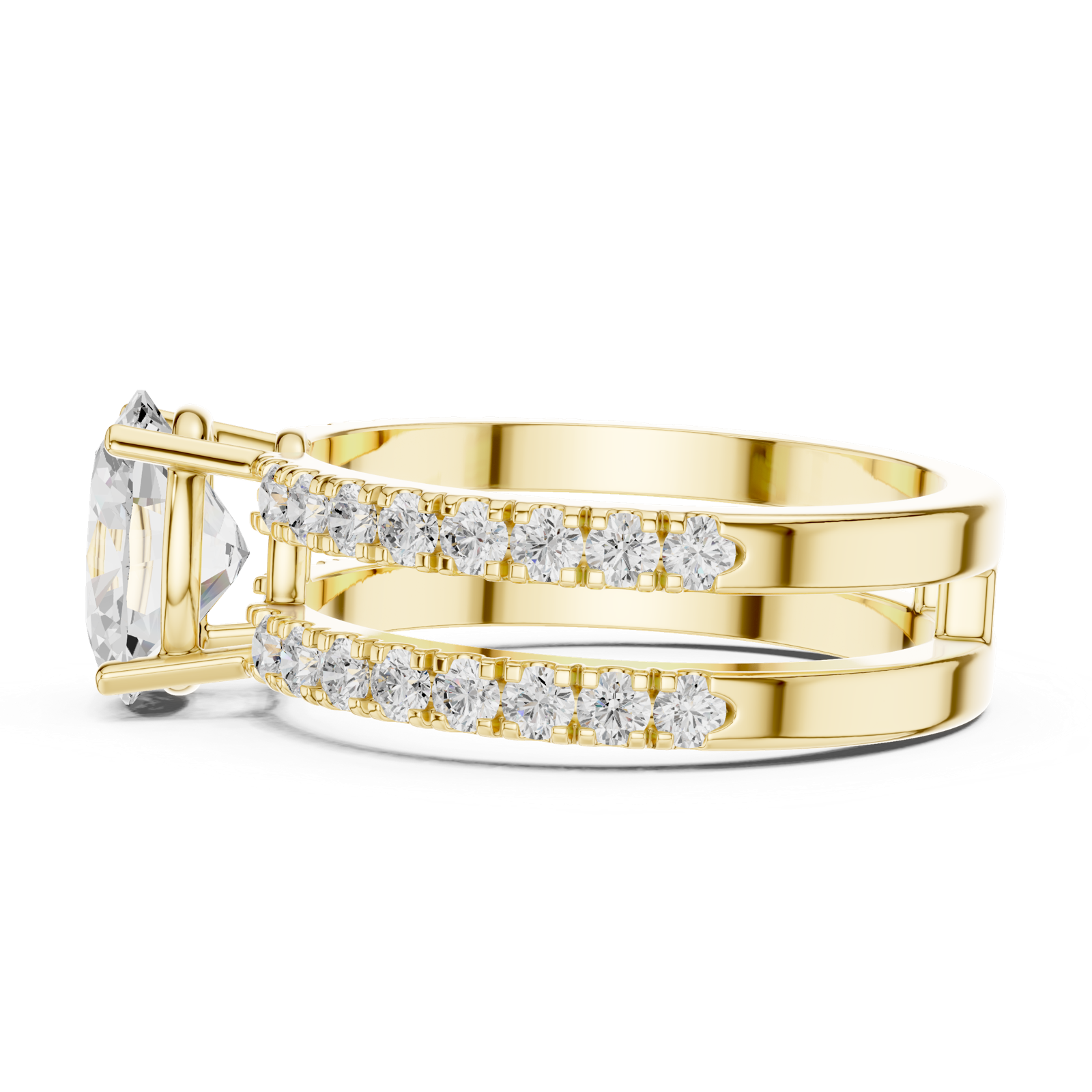 Gold Ring DDLR-1060, Yellow Gold, view 3
