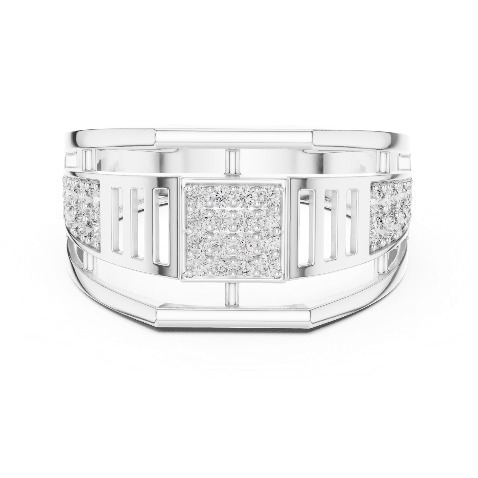 Gold Ring LR-01 (8), White Gold, view 4