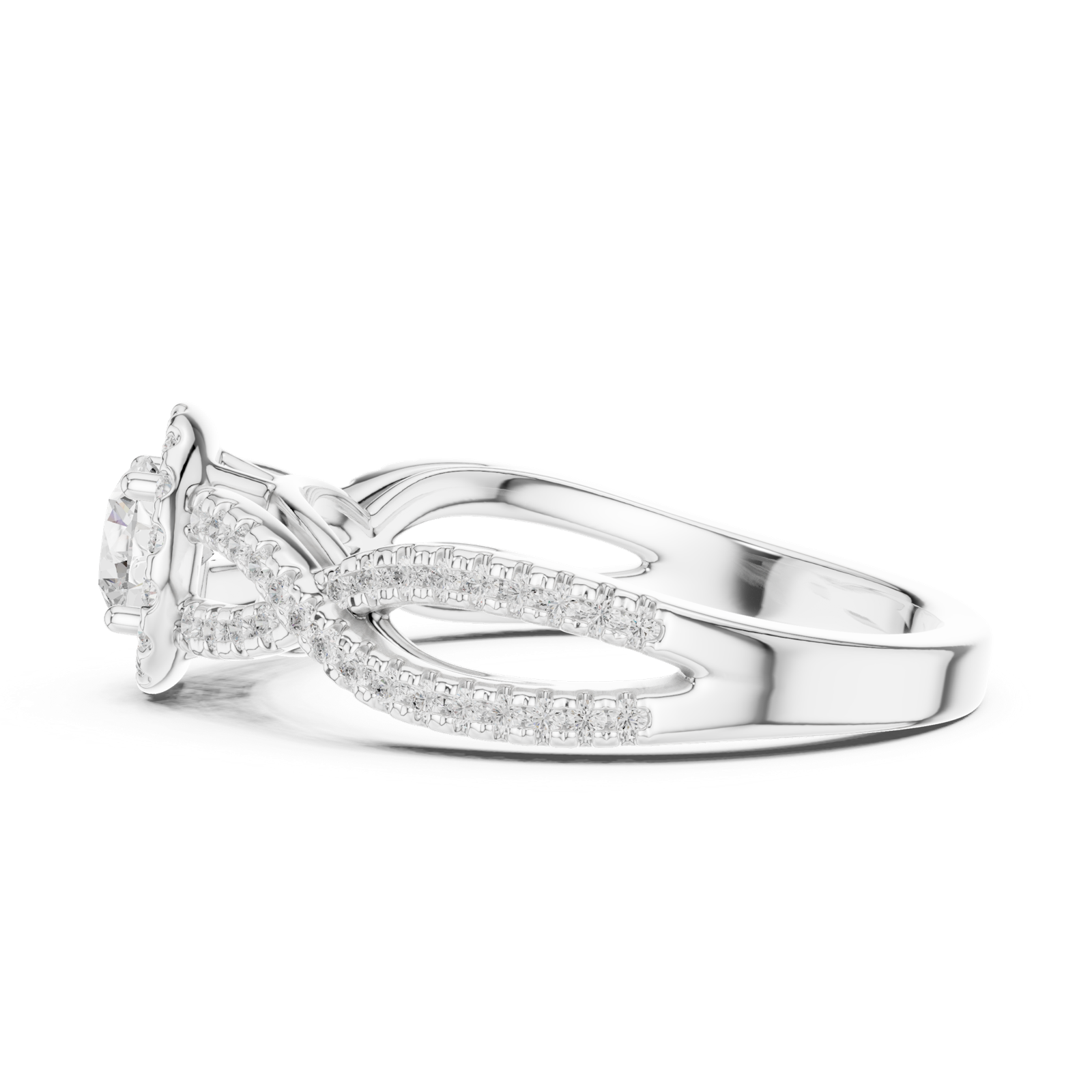Gold Ring LR-0222, White Gold, view 3