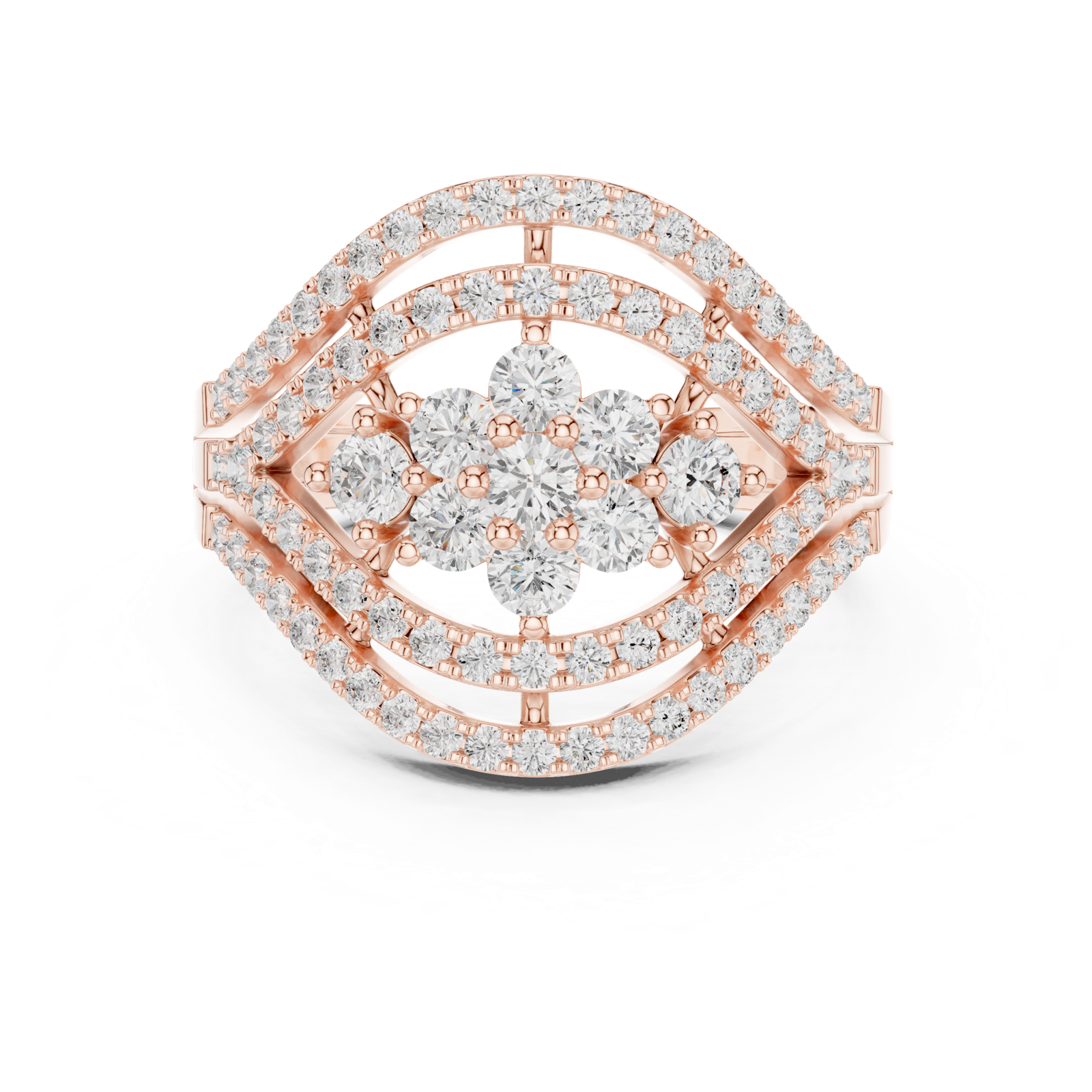 Gold Ring DDLR-763, Rose Gold, view 4