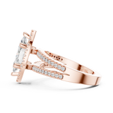 Gold Ring DDLR-350, Marquise center stone, Rose Gold, view 3
