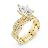 Gold Ring DDLR-300, Pear center stone, Yellow Gold, view 2