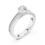 Gold Ring LR-0321, White Gold, view 2
