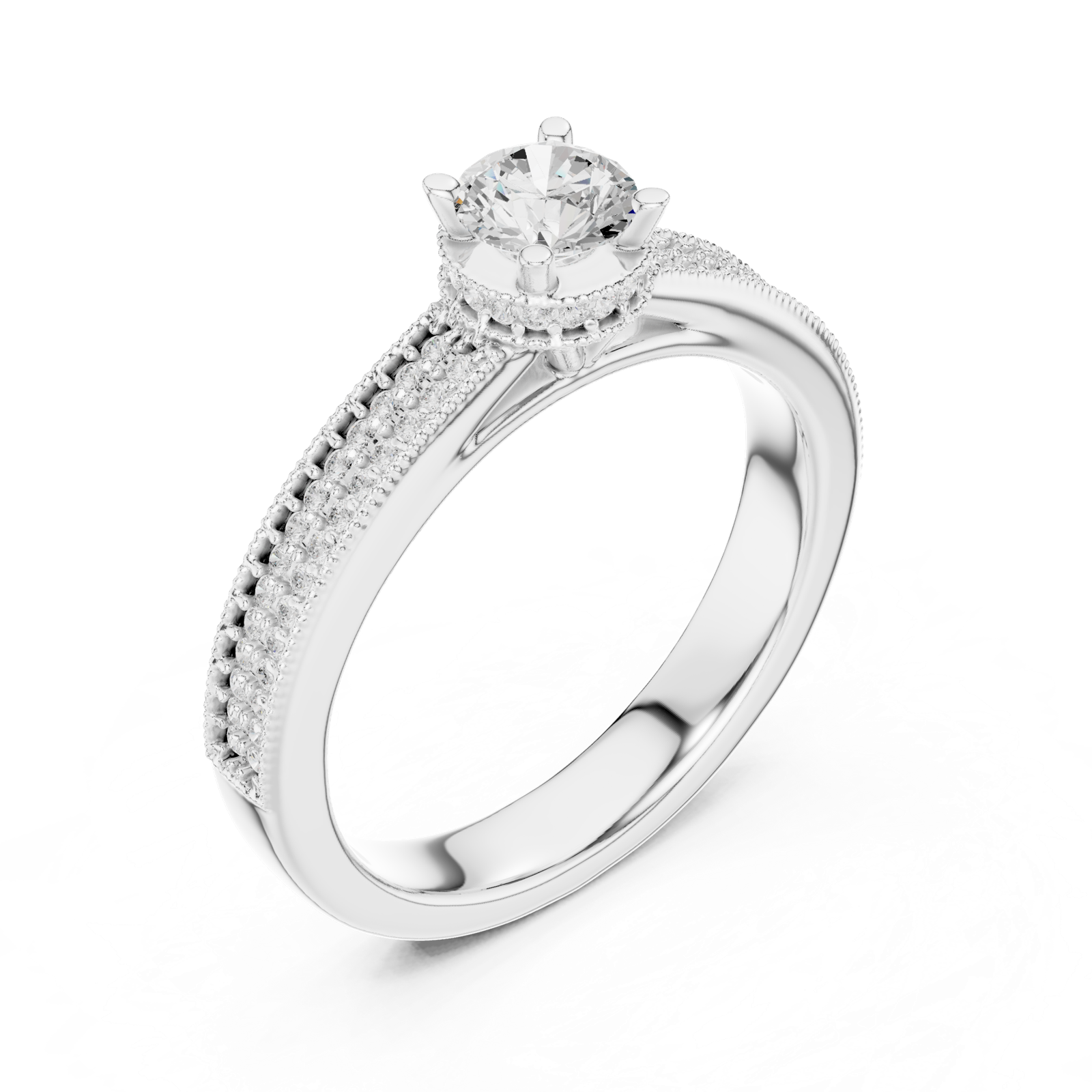 Gold Ring LR-0321, White Gold, view 2