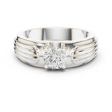 14K Solid Gold Lab Diamond Solitaire Ring, White Gold