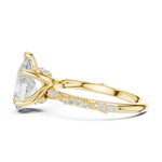 Gold Ring DDLR-167, Pear center stone, Yellow Gold, view 3