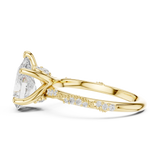 Gold Ring DDLR-167, Pear center stone, Yellow Gold, view 3
