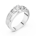 14K Solid Gold Lab Diamond Solitaire Ring, White Gold, view 2