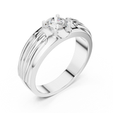 14K Solid Gold Lab Diamond Solitaire Ring, White Gold, view 2