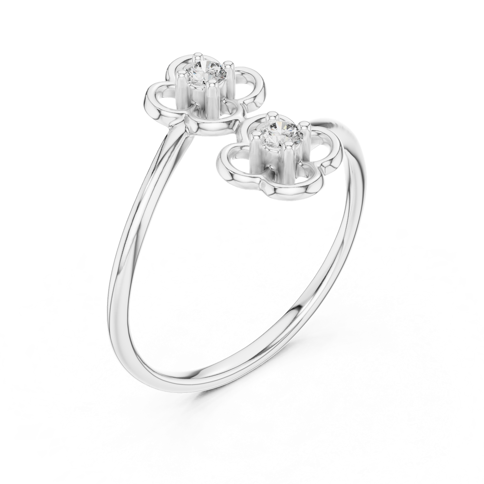 Gold Ring 12-10027@L, White Gold, view 2