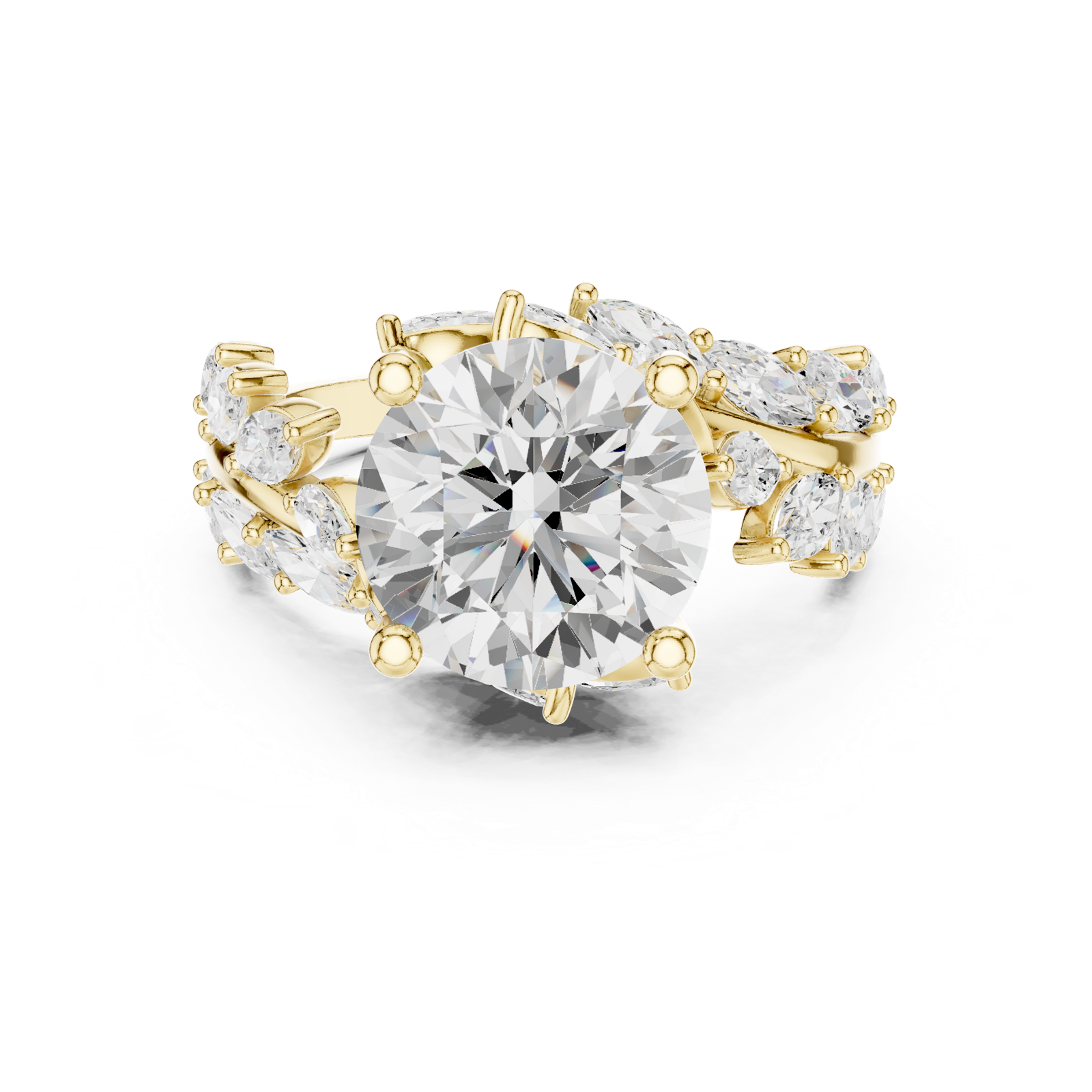 Gold Ring DDLR-448, Yellow Gold, view 4