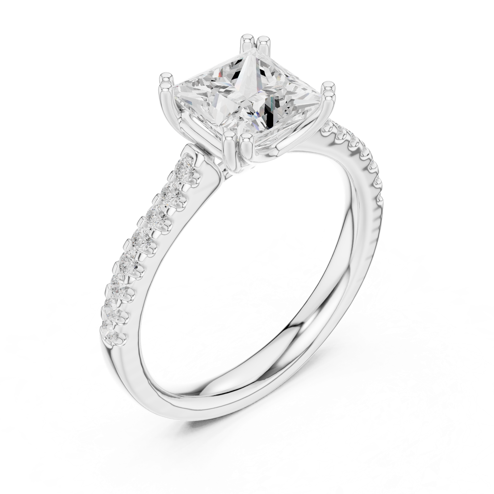 Gold Ring DDLR-735, White Gold, view 2