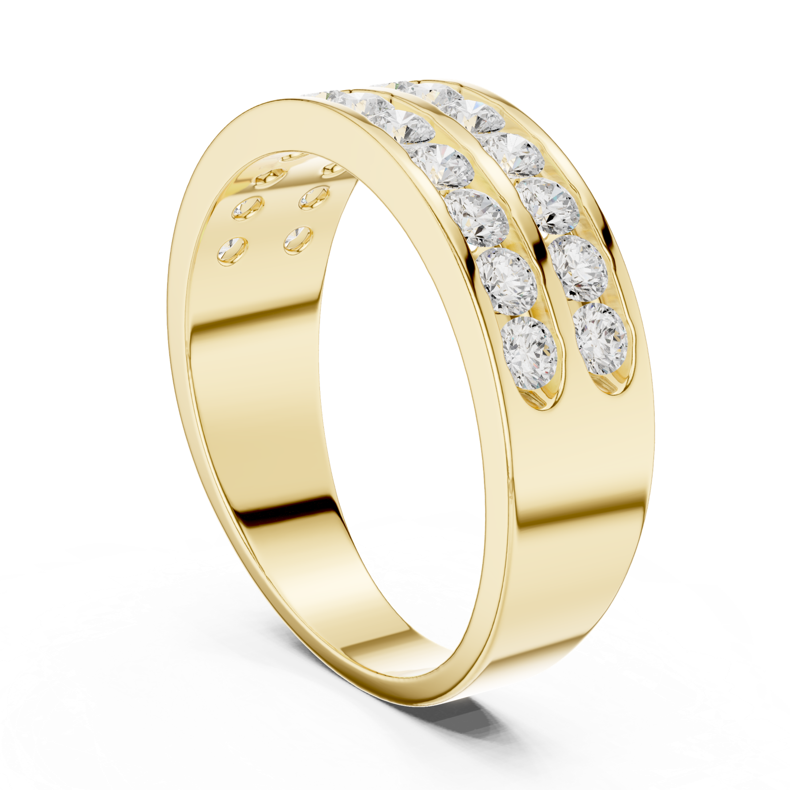 14K Solid Gold Lab Diamond Eternity Ring, Yellow Gold, view 1