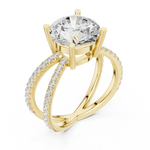 Gold Jewelry L36-25, Round center stone, Yellow Gold, view 2