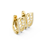 14K Solid Gold Lab Diamond Cluster Earrings, Yellow Gold, view 1
